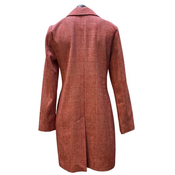 Avec Les Filles Wool Blend Red Plaid Coat S - Picture 2 of 10